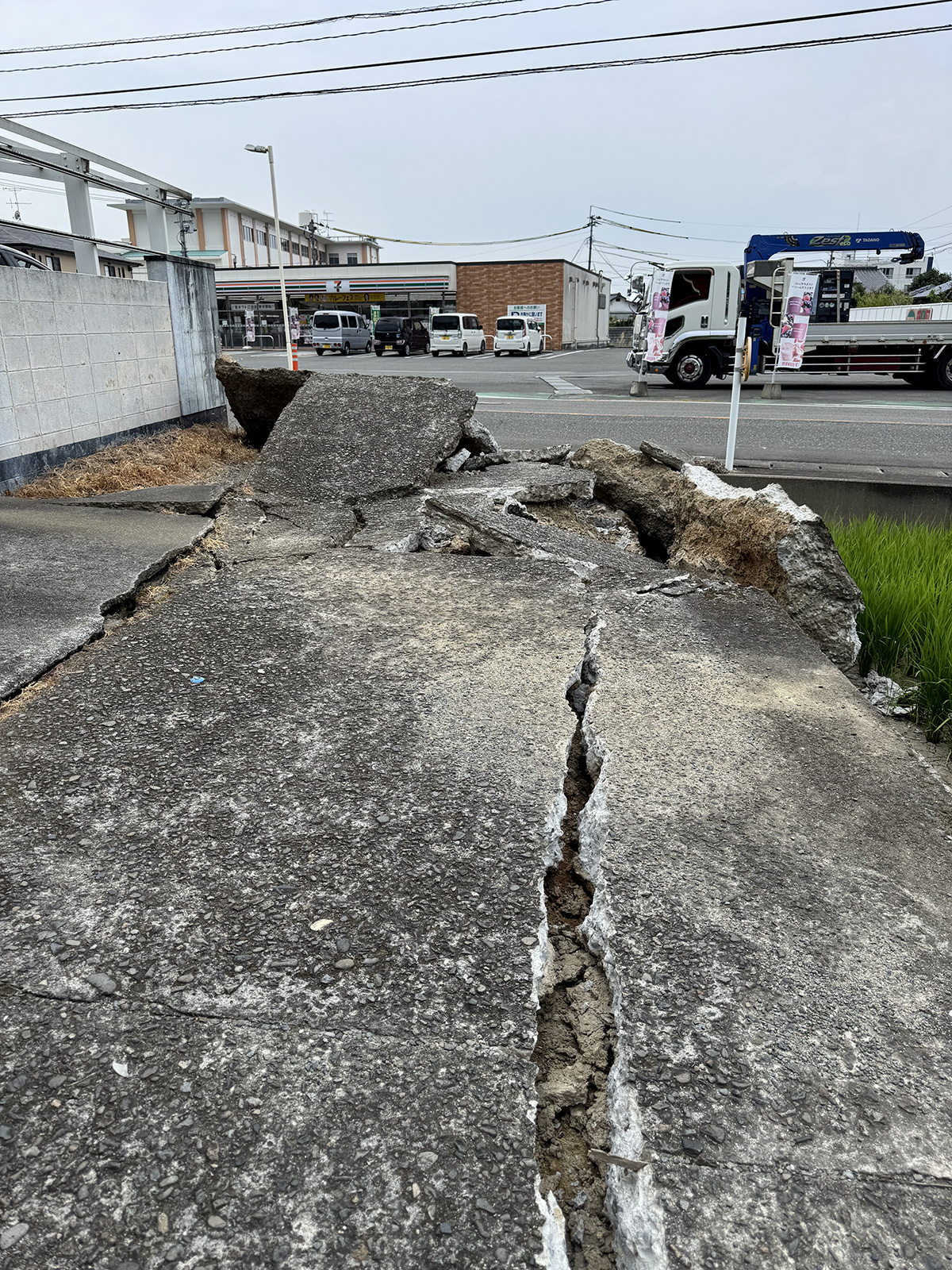 熊本地震による断層(八代市)2